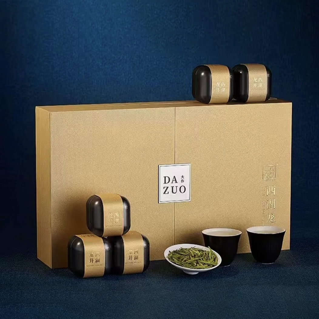 （豹）大作黄色西湖龙井茶礼盒（150g，特级）